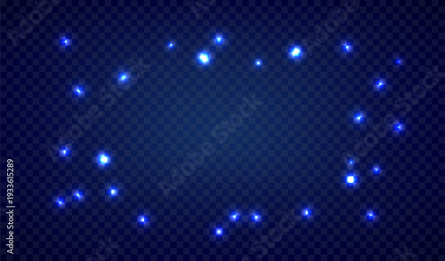 Starry night transparent background. Vector illustration.