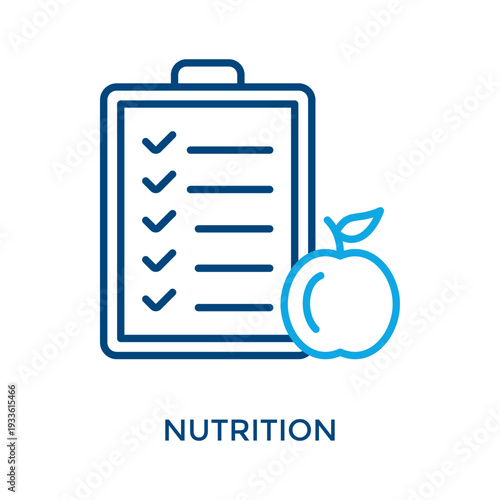 Nutrition Icon Outline Color Style. Vector Illustration For Graphic Design
