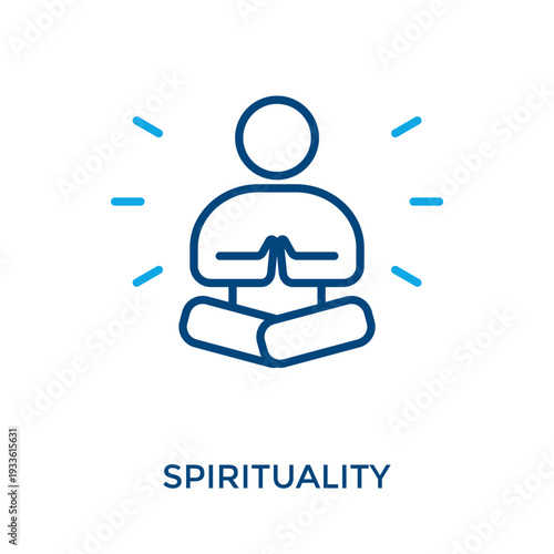 Spirituality Icon Outline Color Style. Vector Illustration For Graphic Design