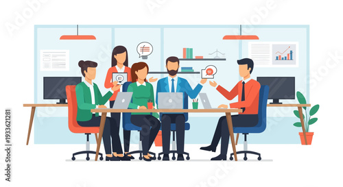 Business Team Meeting Office Workspace Collaboration.