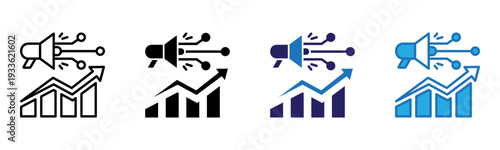 Marketing Icon Multi Style Vector Illustration