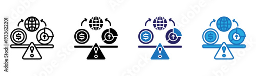 Equity Icon Multi Style Vector Illustration