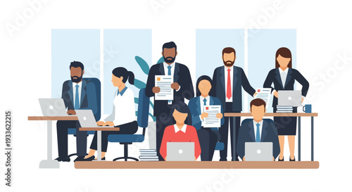 Business Professionals Working Together in Office.