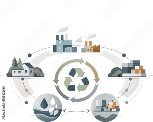 Industrial Recycling and Circular Economy Concept