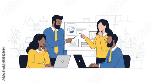 Business Team Discussing Project Around Table.