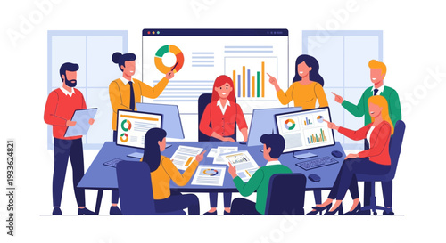 Diverse Team Collaborating Around Conference Table.