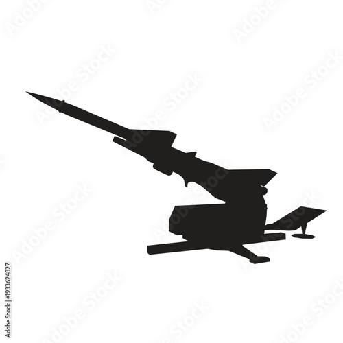 anti air missile silhouette icon vector
