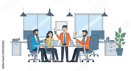 Group of Business Professionals Meeting Together.