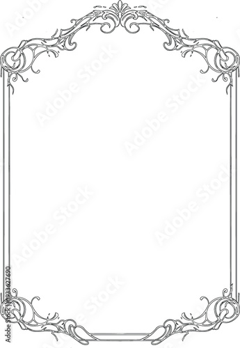 Baroque Decorative Border and Frame Vintage Ornament Illustration