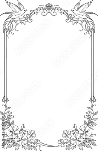 Baroque Decorative Border and Frame Vintage Ornament Illustration