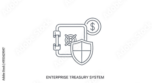 Enterprise Treasury System Security and Financial Protection Icon.