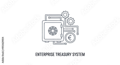 Enterprise Treasury System Security and Financial Management Concept.