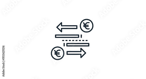 Euro Currency Exchange and Transfer Concept Icon.