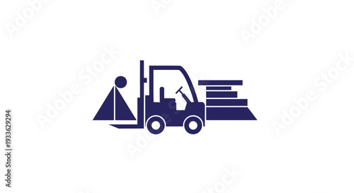 Forklift truck loading materials onto a pallet.