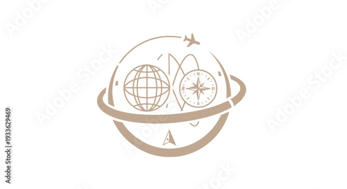 Global Travel and Adventure Compass Icon.