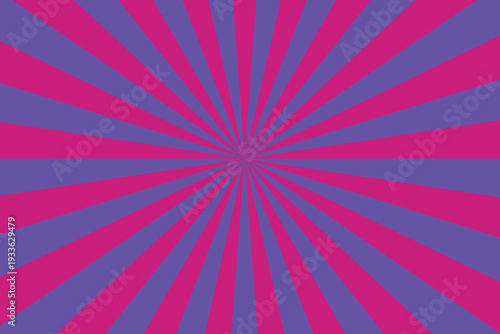 Dynamic purple and pink sunburst design with striking rays extending from a focal point