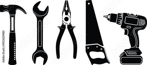 Black and white vector silhouettes of diverse young men and women in stylish casual and formal clothing isolated on a clean white background