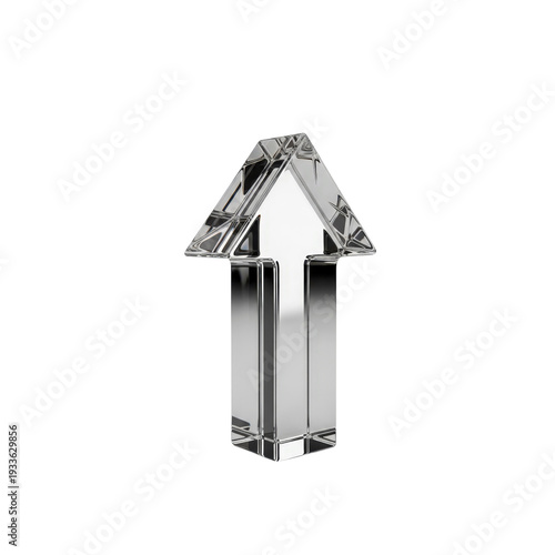 3D glass arrow pointing up