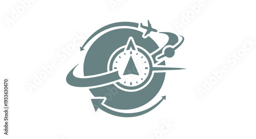Global Travel and Logistics Clock Symbol.
