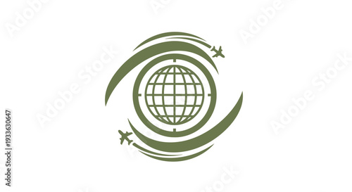 Global Travel and Logistics with Airplanes and Globe.