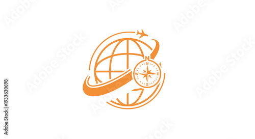 Global Travel and Exploration Compass Icon.