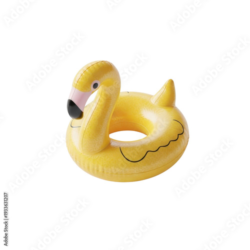 Yellow inflatable flamingo pool float