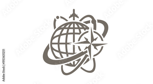 Global Navigation Compass and Globe Symbol.