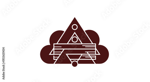 Geometric Abstract Symbol with Triangles and Circles.