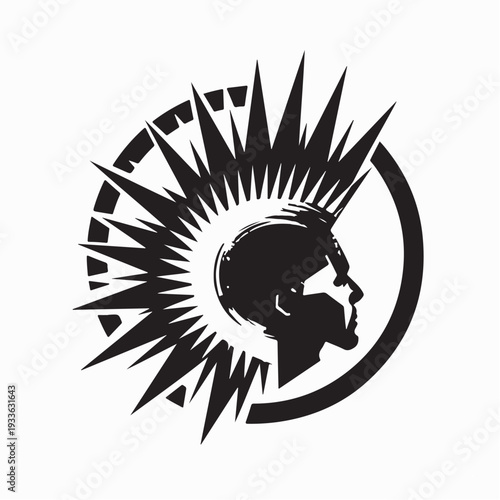 Hardcore Punk Style Logo Illustration Vector On White Background