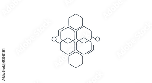 Geometric Honeycomb Structure with Interconnected Lines and Circles.