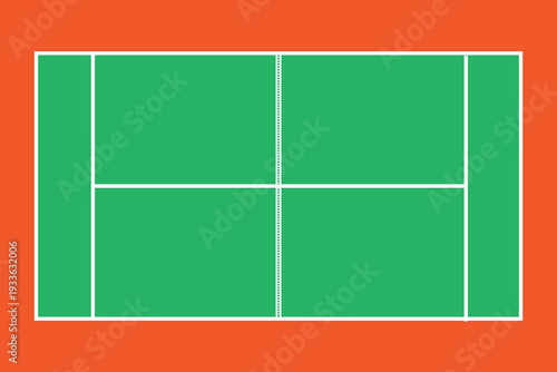 Modern clean vector of a padel court featuring tactical zones and capturing the dynamic spirit of padel.