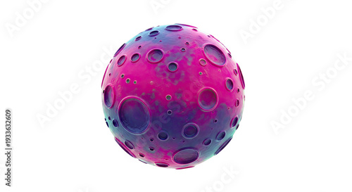 Pink and Purple Cratered Sphere