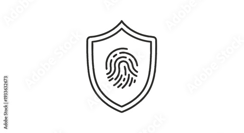 Fingerprint Shield Icon Representing Security and Identity Protection.
