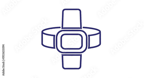 Headlamp icon simple outline design vector.