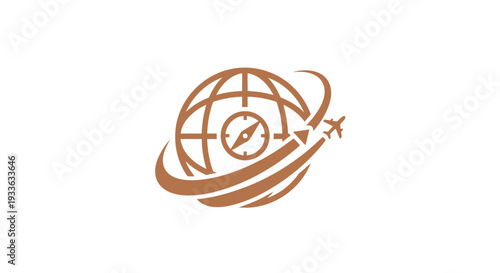 Global Travel Compass and Airplane Icon Symbolizing Adventure.