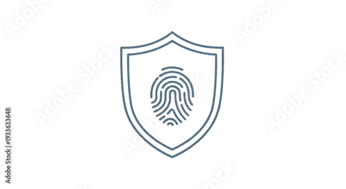 Fingerprint Shield Icon Representing Security and Identity Protection.