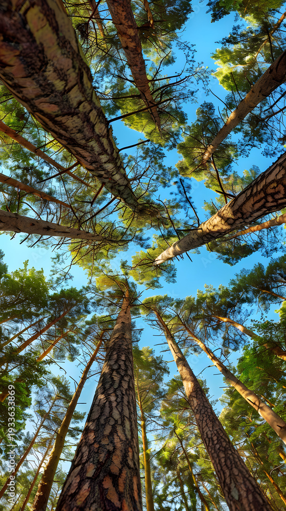 Fototapeta premium hyper realistic view from the forest floor tower