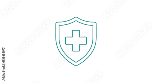 Health Shield Icon Represents Medical Protection and Safety.