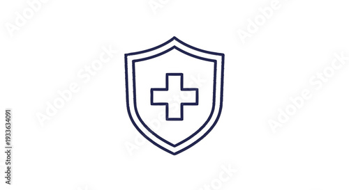 Health Shield Icon Represents Medical Protection and Safety.