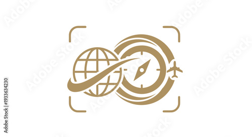 Global Travel Compass and Airplane Icon symbolizing worldwide journeys.
