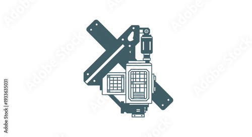 Industrial Machine Component with Motor and Mounting Bracket.