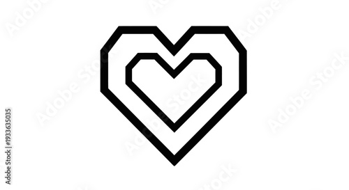 Geometric Heart Outline Symbolizing Love and Connection.