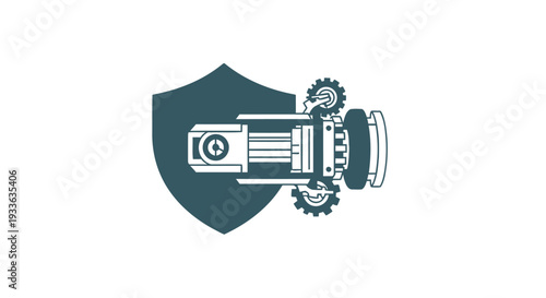Industrial Machine Protection Shield Gear Mechanism.
