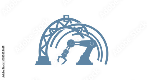 Industrial Robotic Arm and Manufacturing Automation Concept.