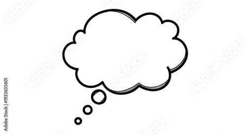 Hand drawn thought bubble or speech balloon doodle.