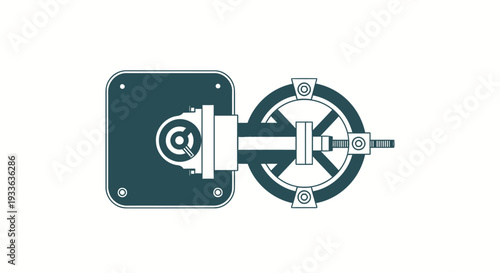 Industrial Mechanical Valve with Handwheel and Connection.