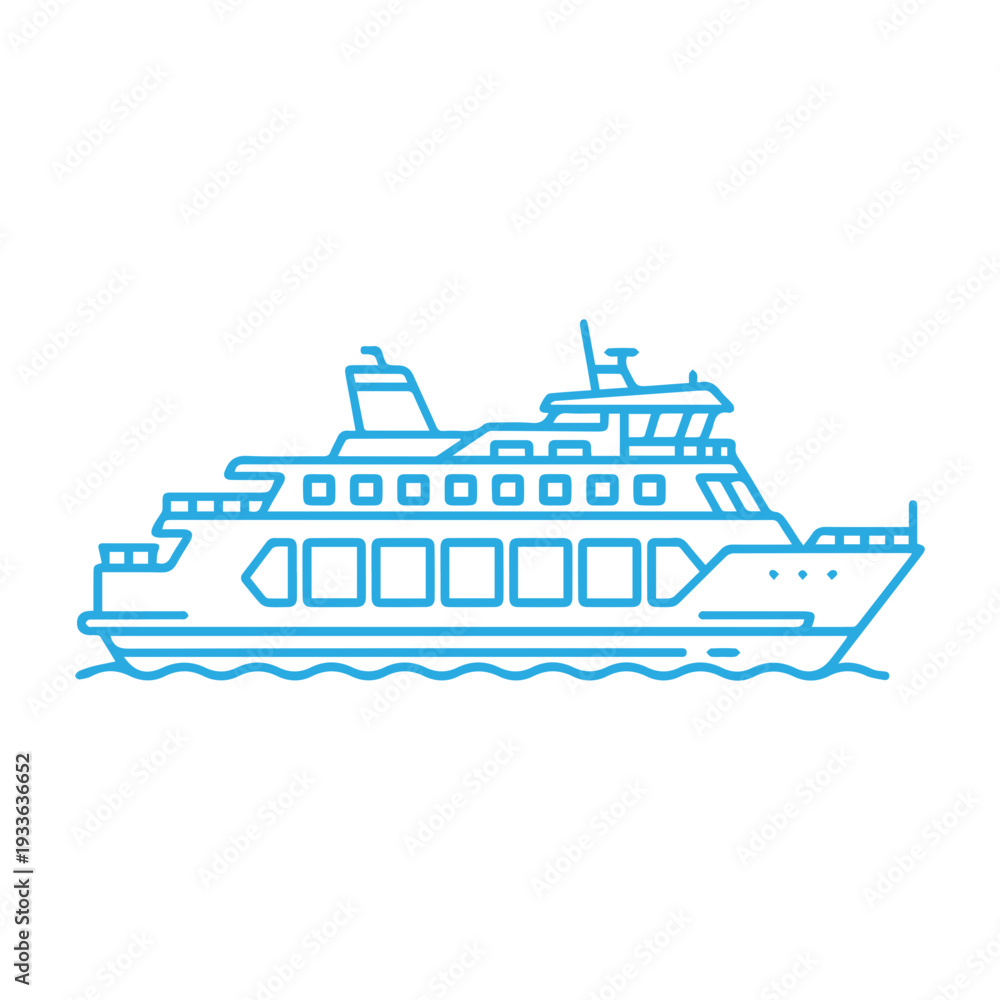 Obraz premium Ferry Boat Line Icon