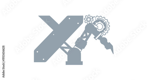 Industrial Robotic Arm with Gears and Structure.