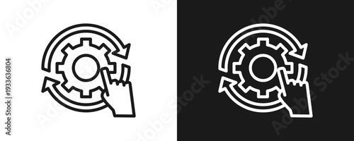 Skill Practice Icon Set Outline In White And Black Background