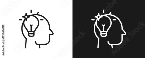 Personal Insight Icon Set Outline In White And Black Background